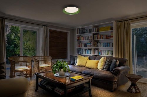 Fürdőszobai mennyezeti lámpa, felületre szerelhető, 19W, 1000lm, 3000K, meleg, fekete, zöld, IP20, szabályozható fényerővel, Obris Ledvance