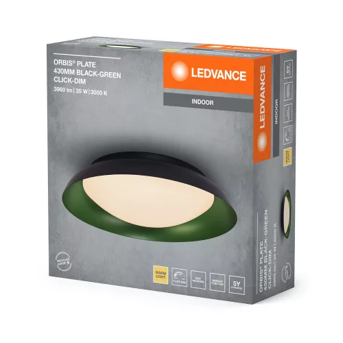 Mennyezeti LED lámpa dekoratív fényerő szabályozható fekete zöld 35W 3000K meleg LEDVANCE