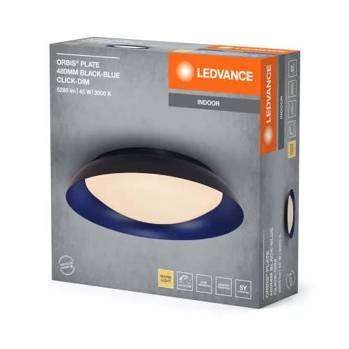 Mennyezeti LED lámpa dekoratív fényerő szabályozható fekete kék 45W 3000K meleg LEDVANCE