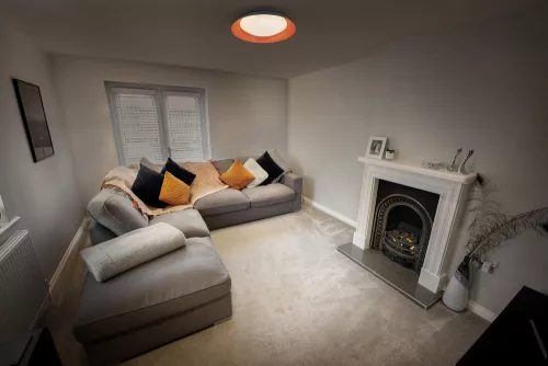 Mennyezeti LED lámpa dekoratív fényerő szabályozható fekete sárga 45W 3000K meleg LEDVANCE