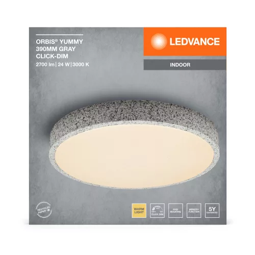 Mennyezeti lámpa LED mennyezeti lámpatest, szabályozható 24W 39cm fehér homokfúvott kő LEDVANCE