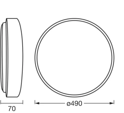 Mennyezeti lámpa LED mennyezeti lámpatest, szabályozható 36W 49cm fehér homokfúvott kő LEDVANCE