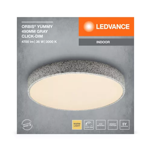 Mennyezeti lámpa LED mennyezeti lámpatest, szabályozható 36W 49cm fehér homokfúvott kő LEDVANCE