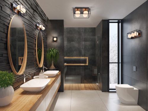 Fürdőszoba lámpa dekoratív díszlámpa 2xG9 IP44 fali fekete LEDVANCE