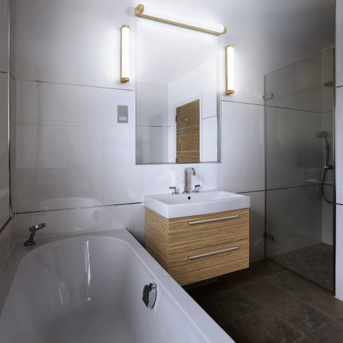 LED Fürdőszobai Lámpa Fali Világítás Tükör Felett Szabályozható 9W 900lm CCT Barna IP44 40cm Obris Ledvance