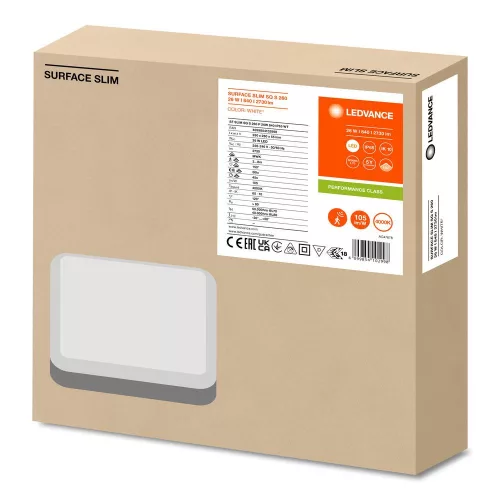 LED panel mennyezeti lámpatest 26W 2730lm 4000K semleges alkonyati mozgásérzékelővel, felületre szerelhető, fehér, felületre szerelhető Ledvance