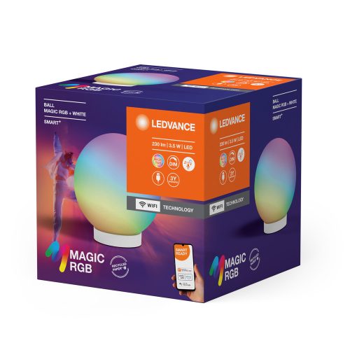 Okosgömb beltéri lámpa 3,5 W 200 lm RGB CCT USB fényerőszabályozható fehér SMART+ WiFi Magic Ledvance