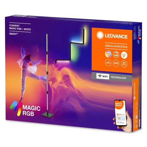 Állólámpa LED Álló 24W 1000lm RGBW Szabályozható Okos Fekete SMART+ WiFi Állólámpa Ledvance