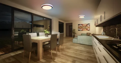 LED Mennyezeti Lámpa Felületre Szerelhető 38W 1050lm RGB CCT Háttérvilágítással Szabályozható 50cm Fekete SMART+ WiFi Orbis Ledvance