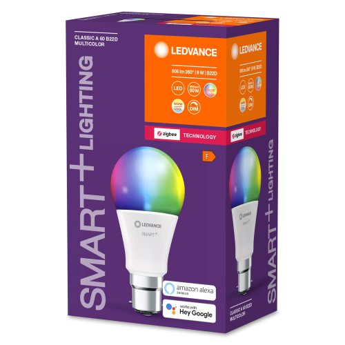 LED izzó B22 Hagyományos 9W = 60W 806lm RGB CCT Szabályozható SMART+ ZigBee Classic Ledvance