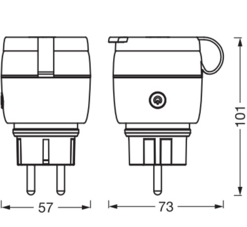 Okosaljzat EU csatlakozó 230V 16A SMART+ Matter WiFi csatlakozó Ledvance