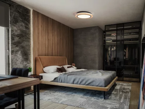 LED Mennyezeti Lámpa Felületre Szerelhető 24W 1250lm RGB CCT Háttérvilágítással Szabályozható 40cm Barna SMART+ WiFi Orbis Ledvance