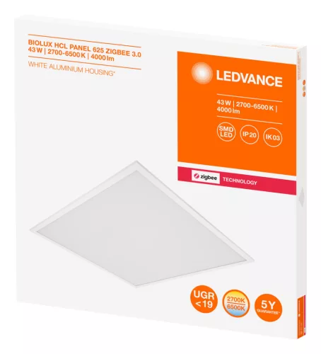 LED Panel Mennyezeti Fali Lámpatest 43W 4000lm CCT Szabályozható Süllyesztett Négyzet Fehér SMART+ ZigBee Ledvance