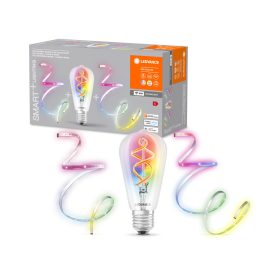   Izzó + LED-szalag szett 8.5W 550lm 110° RGB CCT szabályozható izzószálas SMART+ WiFi intelligens csomag Ledvance