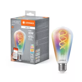   LED izzó E27 4.8W = 40W 470lm RGBW CCT szabályozható fényerejű SMART+ WiFi Edison izzószálas Ledvance