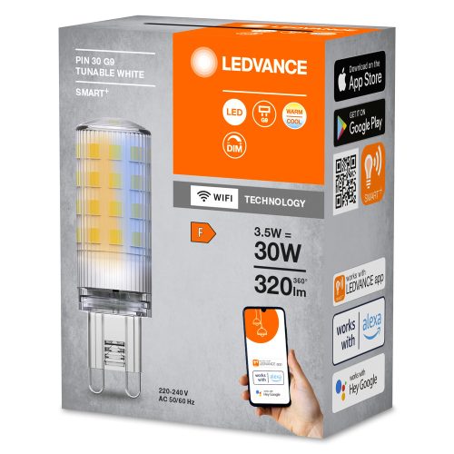 LED izzó G9 kapszula 3.5W 320lm CCT szabályozható fényerejű SMART+ WiFi Ledvance