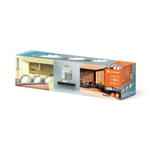 LED Fali Lámpa Mennyezeti Fali Lámpa Fürdőszobai Lámpa 20W 700lm CCT 45 cm IP44 Szabályozható Fényerő Ezüst SMART+ WiFi Sun@Home Ledvance