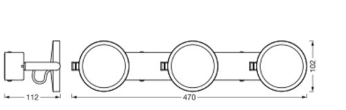 LED Fali Lámpa Mennyezeti Fali Lámpa Fürdőszobai Lámpa 20W 700lm CCT 45 cm IP44 Szabályozható Fényerő Ezüst SMART+ WiFi Sun@Home Ledvance