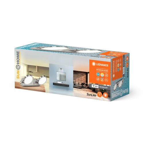 LED Fali Lámpa Mennyezeti Fali Lámpa Fürdőszobai Lámpa 14W 460lm CCT 30cm IP44 Szabályozható Fényerő Ezüst SMART+ WiFi Sun@Home Ledvance