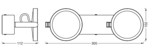 LED Fali Lámpa Mennyezeti Fali Lámpa Fürdőszobai Lámpa 14W 460lm CCT 30cm IP44 Szabályozható Fényerő Ezüst SMART+ WiFi Sun@Home Ledvance
