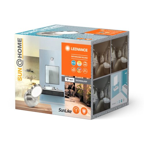 LED Fali Lámpa Mennyezeti Fali Lámpa Fürdőszobai Lámpa 7.5W 200lm CCT 11cm IP44 Szabályozható Fényerő Ezüst SMART+ WiFi Sun@Home Ledvance