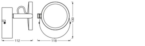 LED Fali Lámpa Mennyezeti Fali Lámpa Fürdőszobai Lámpa 7.5W 200lm CCT 11cm IP44 Szabályozható Fényerő Ezüst SMART+ WiFi Sun@Home Ledvance