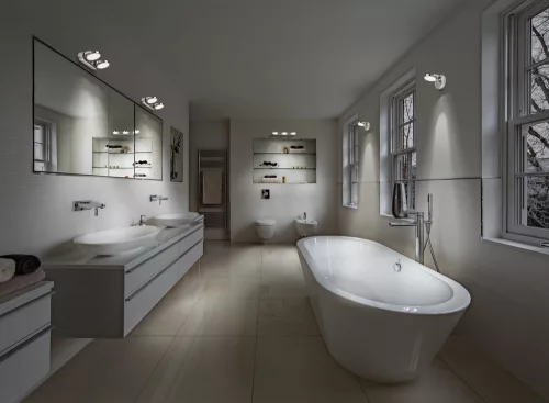 LED Fali Lámpa Mennyezeti Fali Lámpa Fürdőszobai Lámpa 7.5W 200lm CCT 11cm IP44 Szabályozható Fényerő Ezüst SMART+ WiFi Sun@Home Ledvance