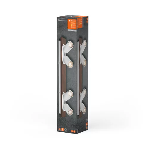 LED mennyezeti fali lámpa spotlámpa 4 pontos dekoratív fa 13,6 W GU10 fehér LEDVANCE