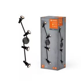   LED mennyezeti fali lámpa spotlámpa 4 pontban állítható 13,6 W GU10 fekete LEDVANCE