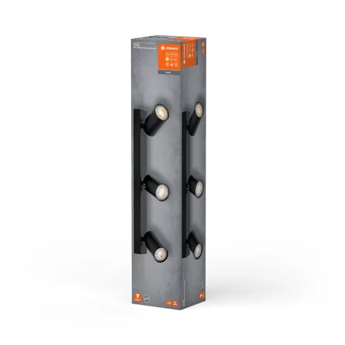 LED mennyezeti fali lámpa pont 3-pontos fényerőszabályzás 10,2W GU10 fekete LEDVANCE