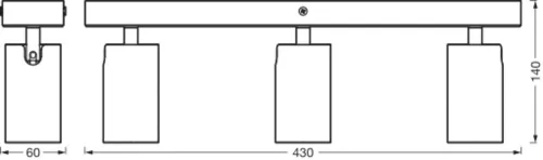 LED mennyezeti fali spotlámpa 3-pontos, szabályozható 10,2 W GU10 fehér LEDVANCE