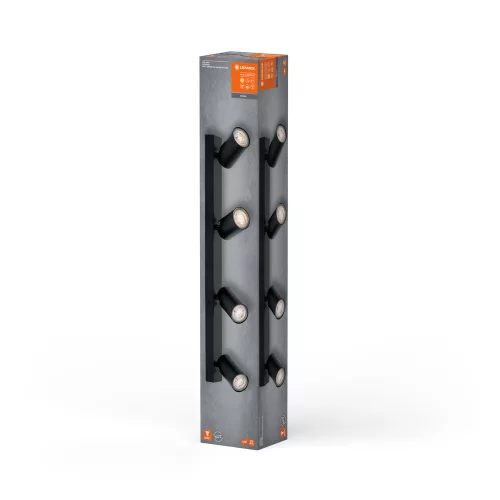 LED mennyezeti fali spotlámpa 4-pontos szabályozható 13,6 W GU10 fekete LEDVANCE