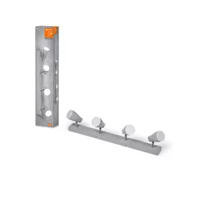   LED mennyezeti lámpa spotlámpa, állítható 4 pontos spotlámpa 17,2 W GU10 szürke körte LEDVANCE