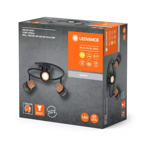 LED mennyezeti lámpa fali spotlámpa dekoratív fali lámpa dekoratív 10,2 W fekete folttal LEDVANCE