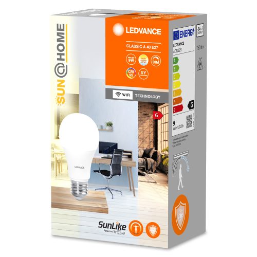 E27 A40 LED izzó 9W = 40W 750lm CCT 200° CRI95 LEDVANCE SMART+ WIFI Szabályozható SUNATHOME CLASSIC