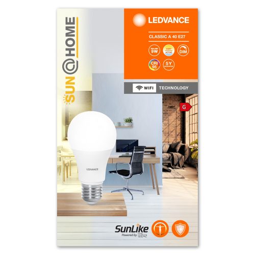 E27 A40 LED izzó 9W = 40W 750lm CCT 200° CRI95 LEDVANCE SMART+ WIFI Szabályozható SUNATHOME CLASSIC