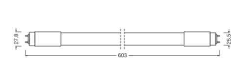 LED fénycső G13 T8 8W 900lm 6500K Hideg 60cm 190° Ledvance