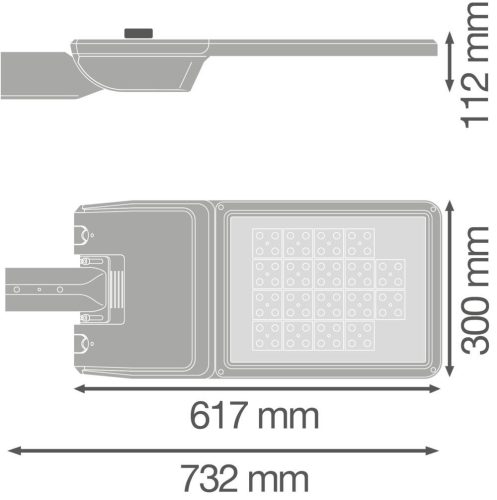 LED utcai lámpa ipari közúti lámpatest, szabályozható, 110 W 16800 lm 4000K IP66 fehér utcai lámpa Flex Ledvance