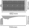 Napelemes utcai világítás LED-es közúti lámpatest, szabályozható 30W 5400lm 3000K IP65 szürke mozgásérzékelővel utcai világítás Solar Ledvance