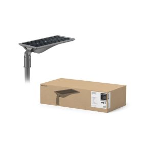   Napelemes utcai lámpa LED-es közúti lámpatest, szabályozható, 20W 3600lm 3000K IP65 szürke mozgásérzékelővel utcai világítás Solar Ledvance