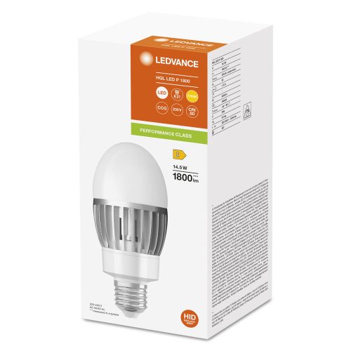 LED izzó HQL E27 14.5W = 50W 1800lm 2700K meleg fehér LEDVANCE