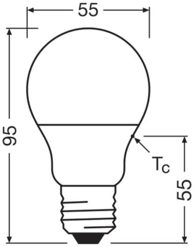 LED izzó E27 A55 4.9W = 40W 2700K 470lm Meleg 200° Ledvance