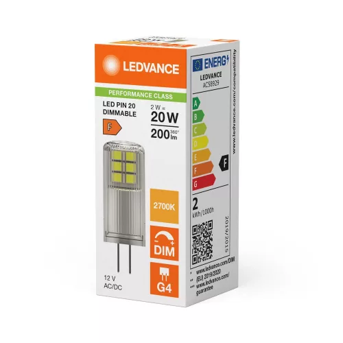 LED kapszulaizzó G4 2W = 20W 200lm 2700K Meleg 320° 12V Szabályozható Ledvance