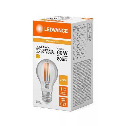 LED izzó E27 A60 7.3W = 60W 806lm 2700K Meleg 320° Ledvance