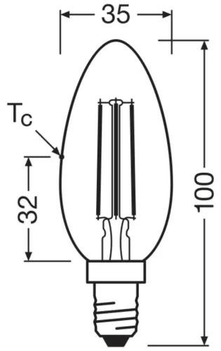 LED gyertyaizzó E14 B35 2.2W = 40W 470lm 2700K Meleg 320° Ledvance