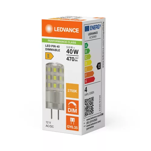 LED kapszulaizzó GY6.35 3.8W = 40W 470lm 2700K Meleg 320° 12V Szabályozható Ledvance