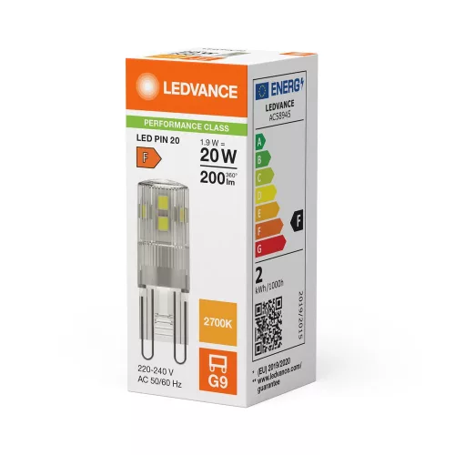 LED kapszulaizzó G9 1.9W = 20W 200lm 2700K Meleg 300° Ledvance
