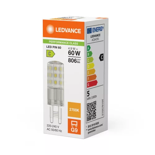 LED kapszulaizzó G9 4.9W = 60W 806lm 2700K Meleg 320° Ledvance
