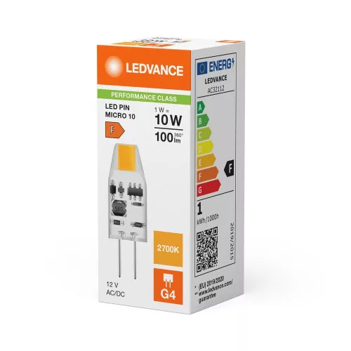 LED kapszulaizzó G4 1W = 10W 100lm 2700K Meleg 320° 12V Ledvance