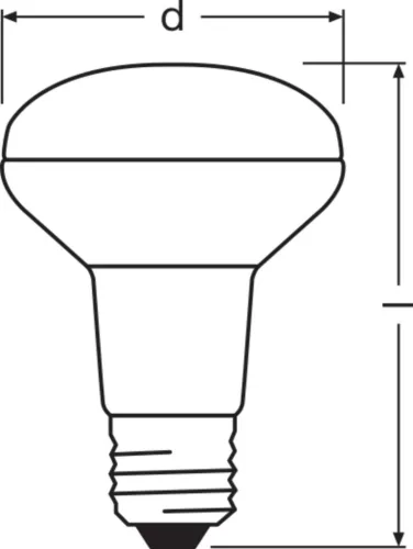 LED izzó reflektor E27 R80 4.8W = 60W 345lm 2700K Meleg 36° CRI90 Szabályozható Ledvance